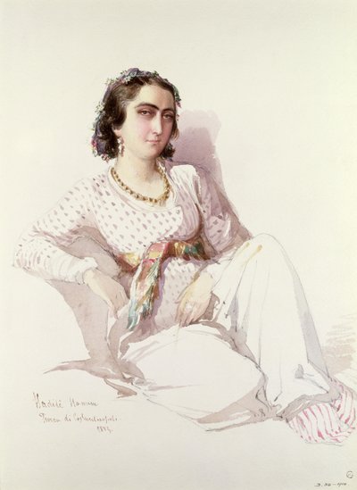 Hadice Hanim - Dame aus Istanbul, 1852 von Amadeo Preziosi