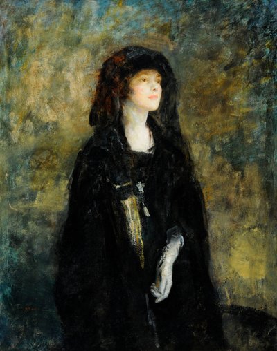 Mrs. Claude Johnson in Schwarz von Ambrose McEvoy