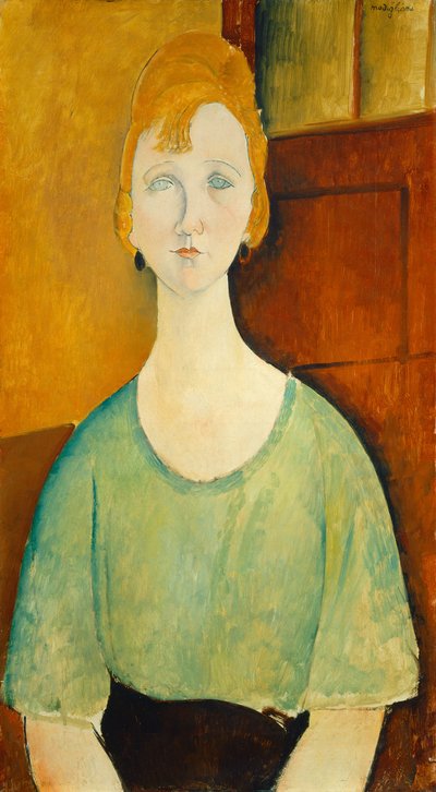 Mädchen in grüner Bluse von Amedeo Modigliani