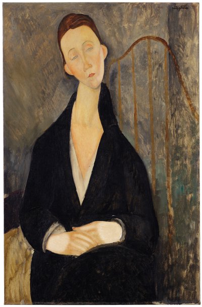 Lunia Czechowska (im schwarzen Kleid) von Amedeo Modigliani