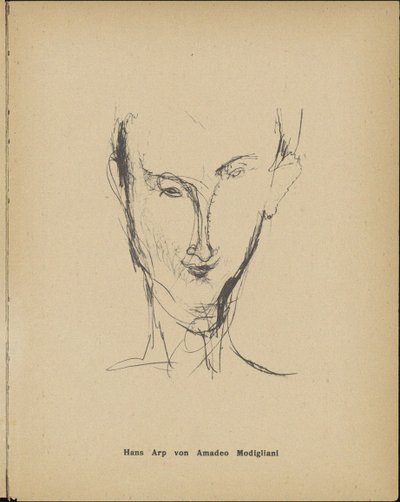 Porträt von Hans Arp 1886-1966, 1916 von Amedeo Modigliani