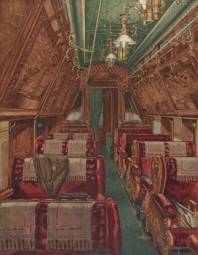 Innenraum des Pullman-Wagens, 1888 von American 20th Century