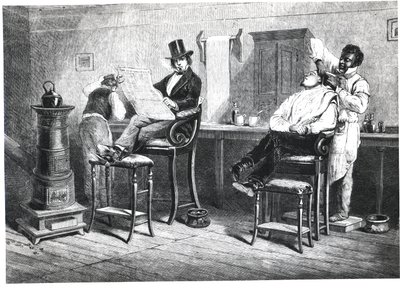 Ein Friseursalon in Richmond, 1861 von American School
