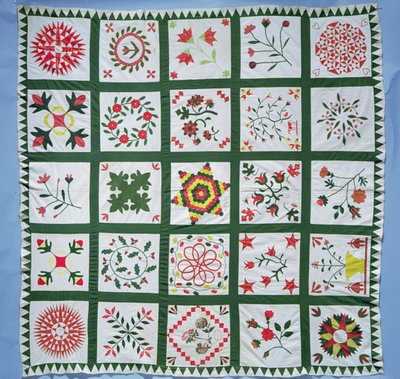 Album-Quilt mit Saisonblumen, 1844 von American School