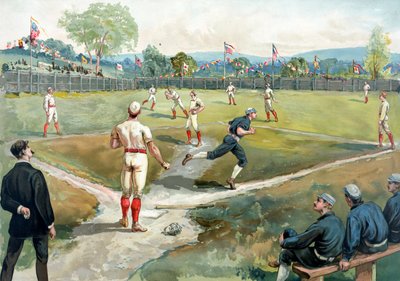 Baseballspiel in New York 1891 von American School