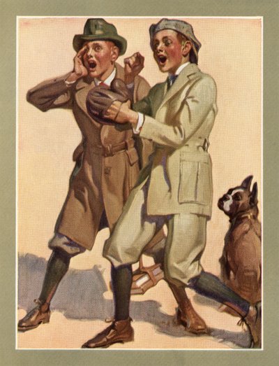 Jungen spielen Straßenbaseball in den 1920er Jahren von American School