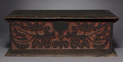 Geschnitzte Box, 1680-1700 von American School