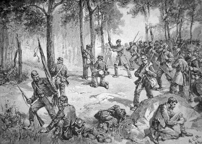 Konföderiertenangriff in der Schlacht von Gettysburg von American School