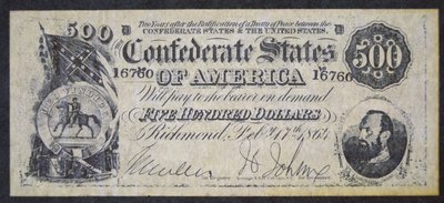 Konföderiertes Papiergeld von American School