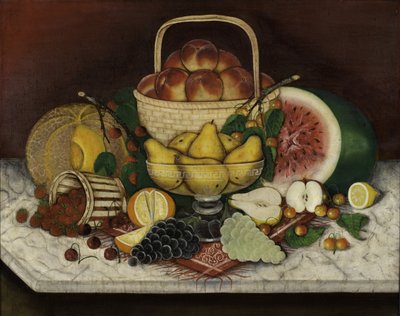 Früchte auf Marmor, 1865 von American School