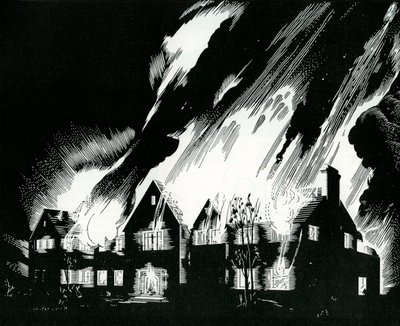 Haus in Flammen von American School