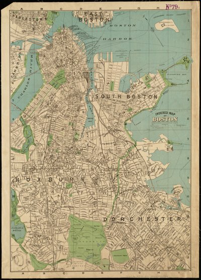 Indexierte Karte von Boston von American School
