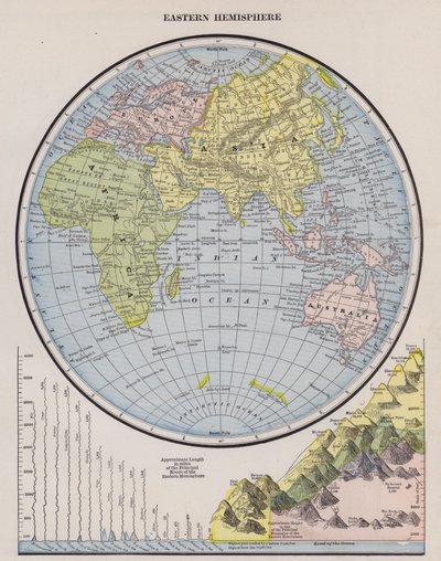 Karte der östlichen Hemisphäre von American School