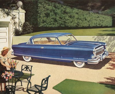 Neues Auto in einer Einfahrt geparkt von American School