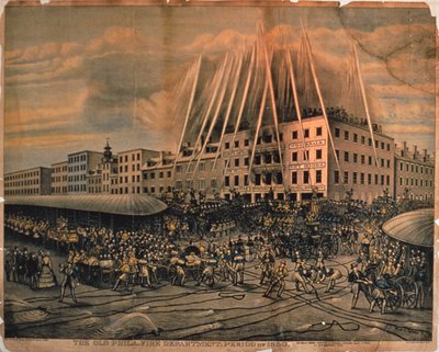 Die alte Feuerwehr von Philadelphia, 1850 von American School