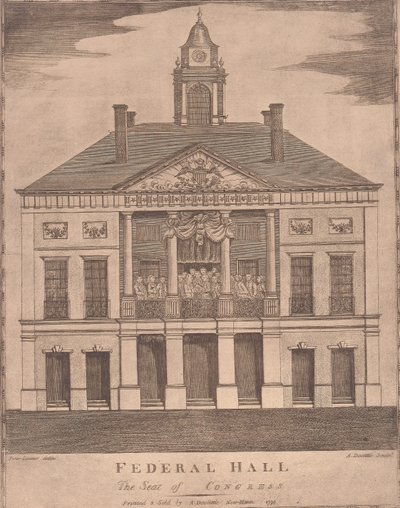 Federal Hall, der Sitz des Kongresses von Amos Doolittle