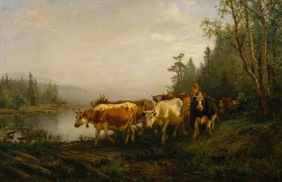 Melkerin am Waldsee von Anders Askevold