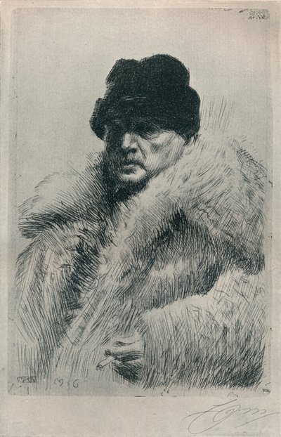 Selbstporträt, 1916 von Anders Leonard Zorn