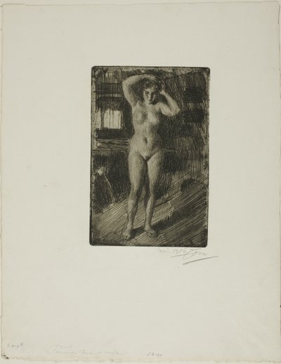 Anna macht sich die Haare von Anders Leonard Zorn
