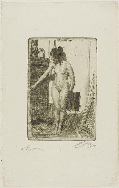 Vor dem Ofen von Anders Leonard Zorn