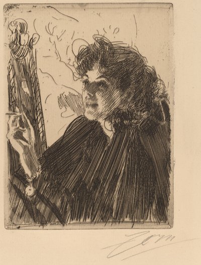 Mädchen mit Zigarette von Anders Leonard Zorn