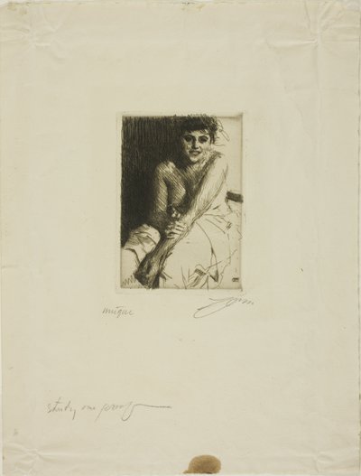 Sitzendes Modell von Anders Leonard Zorn