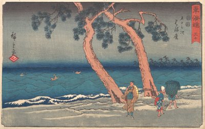 Bahnhof Hamamatsu, ca. 1842 von Ando Hiroshige