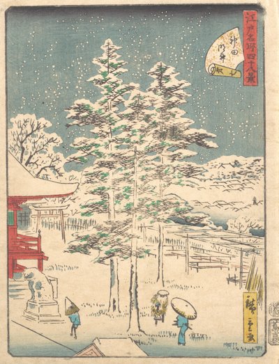 Kanda-Tempel Schnee, 1861 von Ando Hiroshige