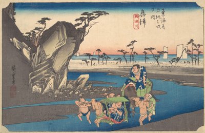 Okitsu, Okitsugawa, ca. 1834 von Ando Hiroshige