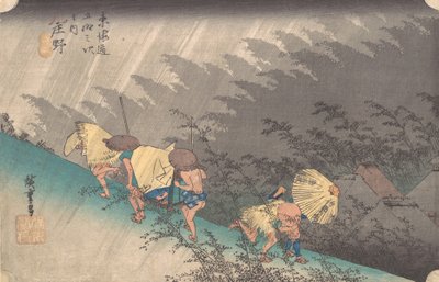 Regen bei Shono, 1834 von Ando Hiroshige