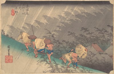 Weißer Regen in Shono von Ando Hiroshige