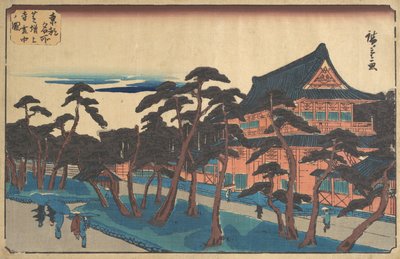 Zojoji-Tempel in Shiba im Schnee von Ando Hiroshige