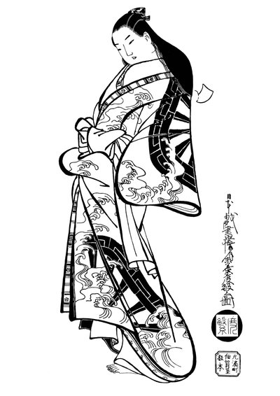 Eine Frau mit offenem Haar, 1700er Jahre von Ando Kaigetsudo