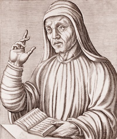 Porträt von Alkuin (Gravur) von Andre Thevet