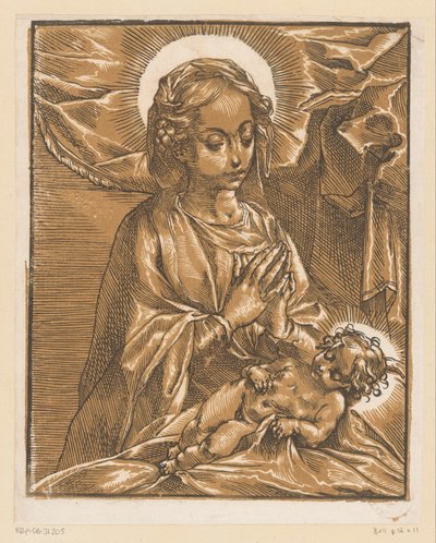 Maria betet das Christuskind an von Andrea Andreani