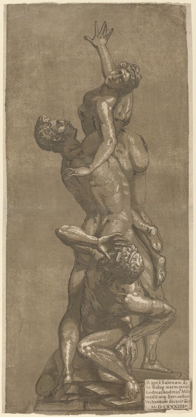 Die Entführung einer Sabinerin, 1584 von Andrea Andreani