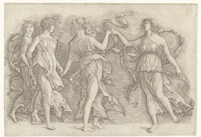 Vier tanzende Frauen von Andrea Mantegna (school of)