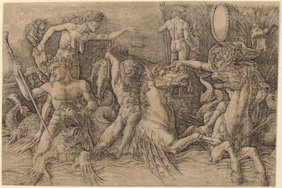 Schlacht der Meeresgötter [linke Hälfte] von Andrea Mantegna