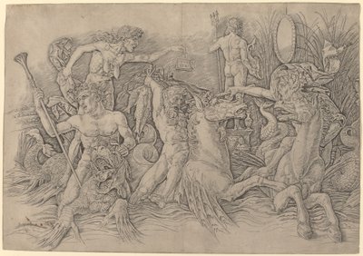 Schlacht der Meeresgötter [linke Hälfte] von Andrea Mantegna