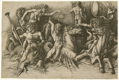 Schlacht der Meeresgötter [linke Hälfte] von Andrea Mantegna