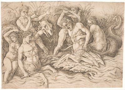 Kampf der Meeresgötter, rechte Hälfte von Andrea Mantegna