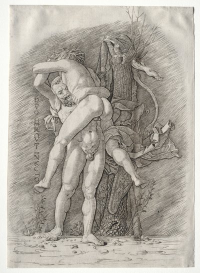 Herkules und Antäus, 1400er Jahre von Andrea Mantegna