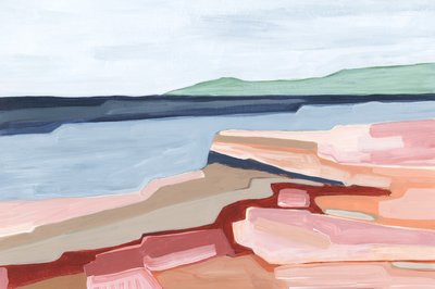Schichten von Land, 2023 (Acryl auf Papier) von Andrea Mejia