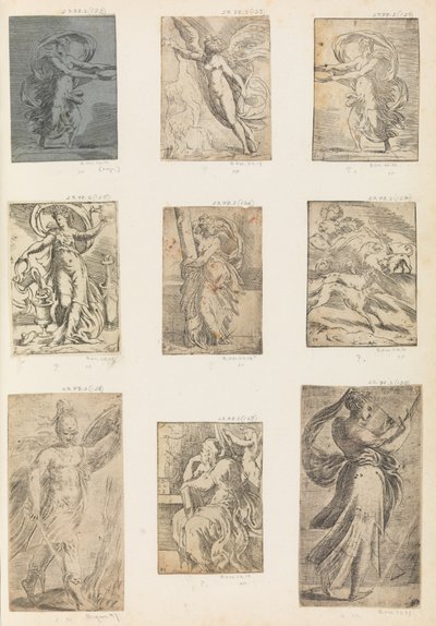 Mars und andere mythologische Figuren, ca. 1536-38 von Andrea Schiavone