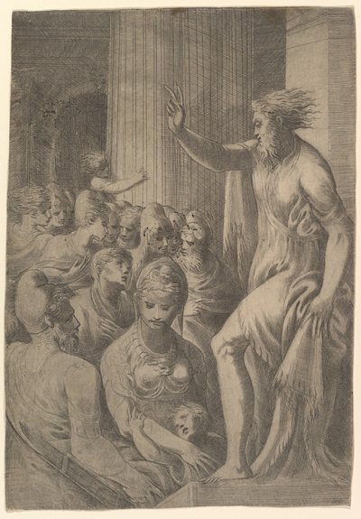 Der heilige Paulus predigt in Athen, ca. 1548-53 von Andrea Schiavone