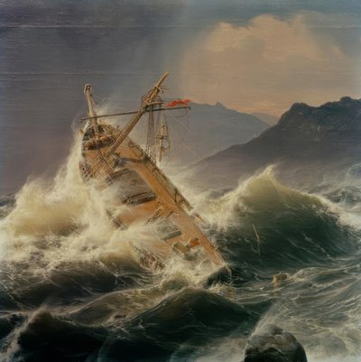 Ein Seesturm an der norwegischen Küste von Andreas Achenbach