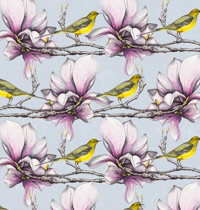 Magnolie und Gelbe Bachstelzen von Andrew Watson