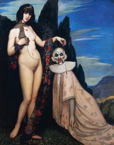 Die Frau und die Puppe von Ángel Zárraga