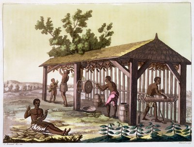 Sklaven bereiten Tabak vor, Virginia, USA, ca. 1790 ca. 1820-1839 von Angelo Biasioli