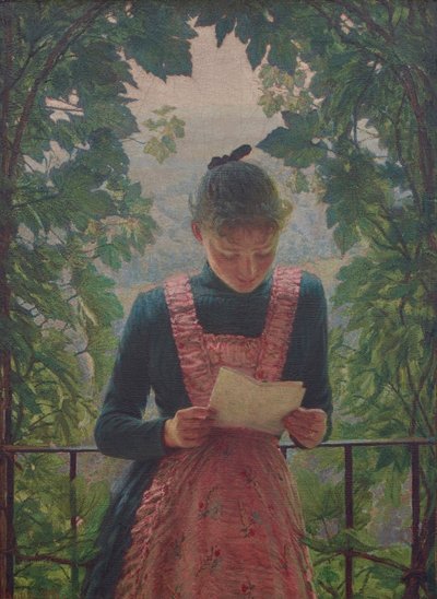 Der erste Brief, 1890 von Angelo Morbelli